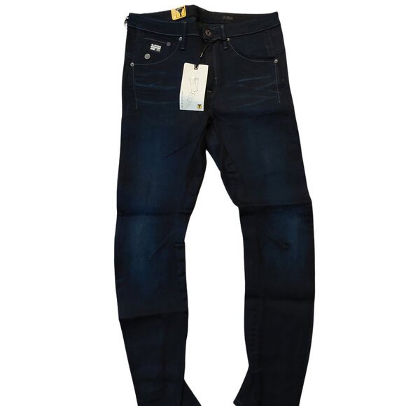 G-Star Raw ARC 3D Tapered Cropped Dark Aged INOX Denim Blue Jeans Sz 26 NWT - Picture 2 of 10